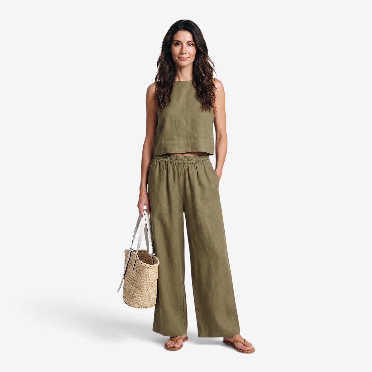 Conjunto de Camisa sin Mangas y Pantalón para Mujer