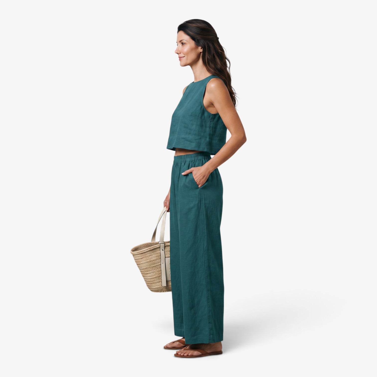 Conjunto de Camisa sin Mangas y Pantalón para Mujer