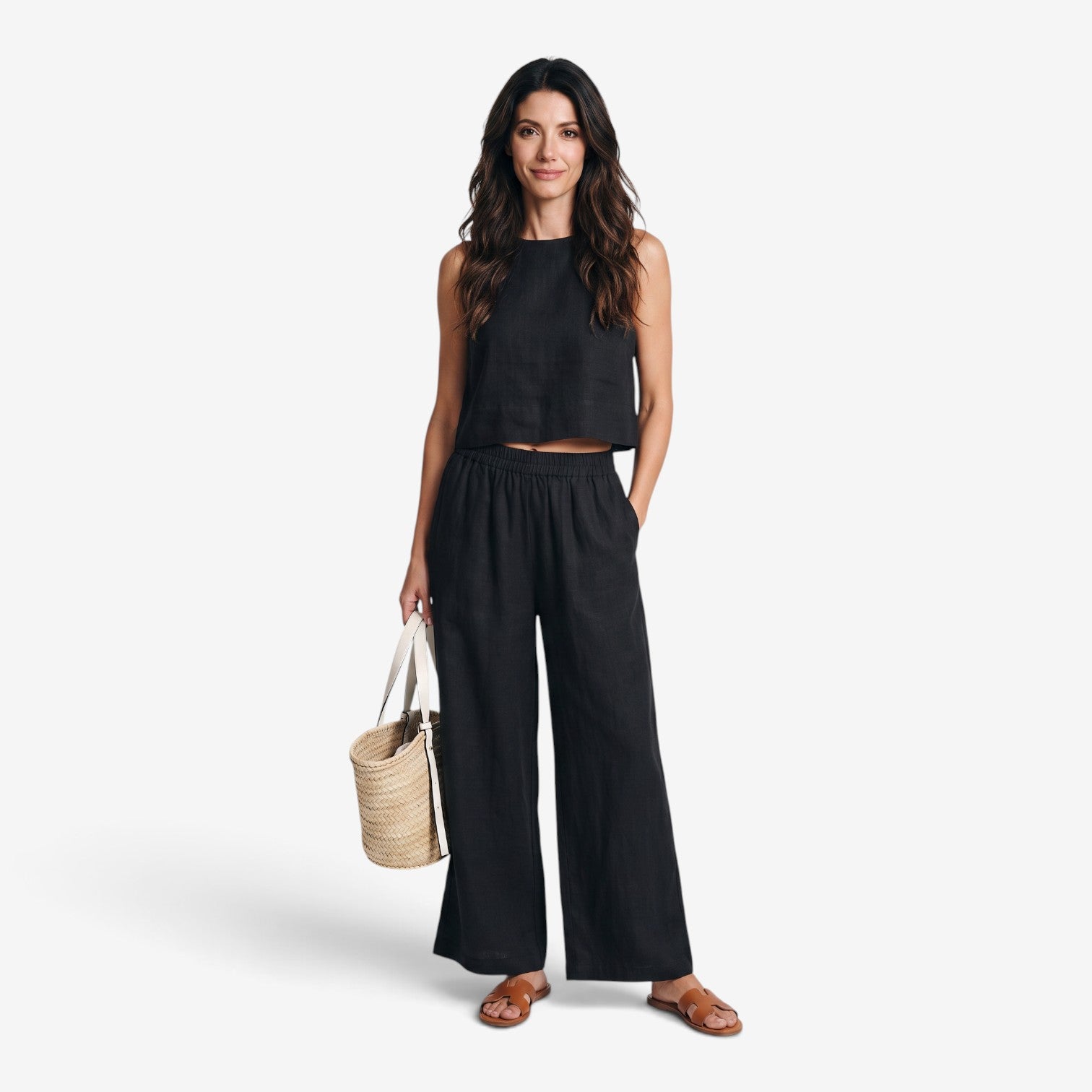 Conjunto de Camisa sin Mangas y Pantalón para Mujer