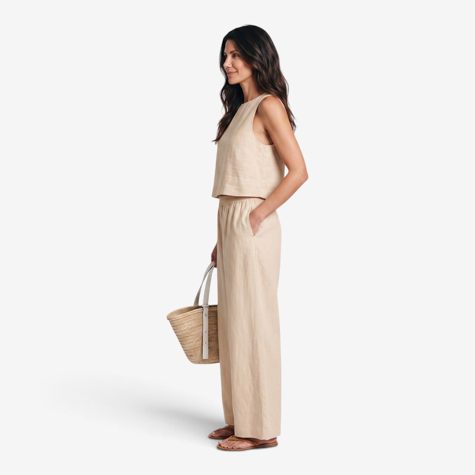 Conjunto de Camisa sin Mangas y Pantalón para Mujer