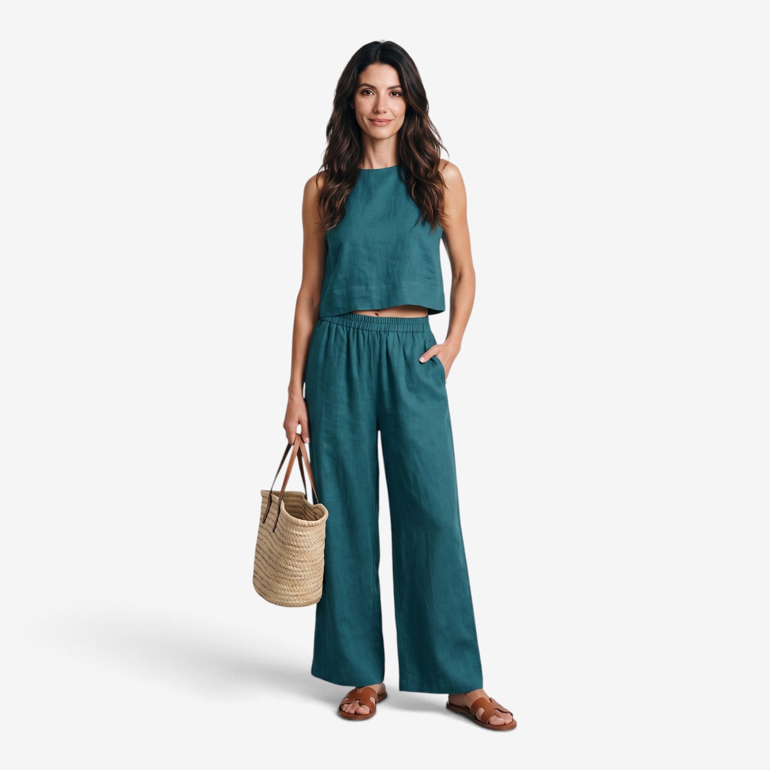 Conjunto de Camisa sin Mangas y Pantalón para Mujer