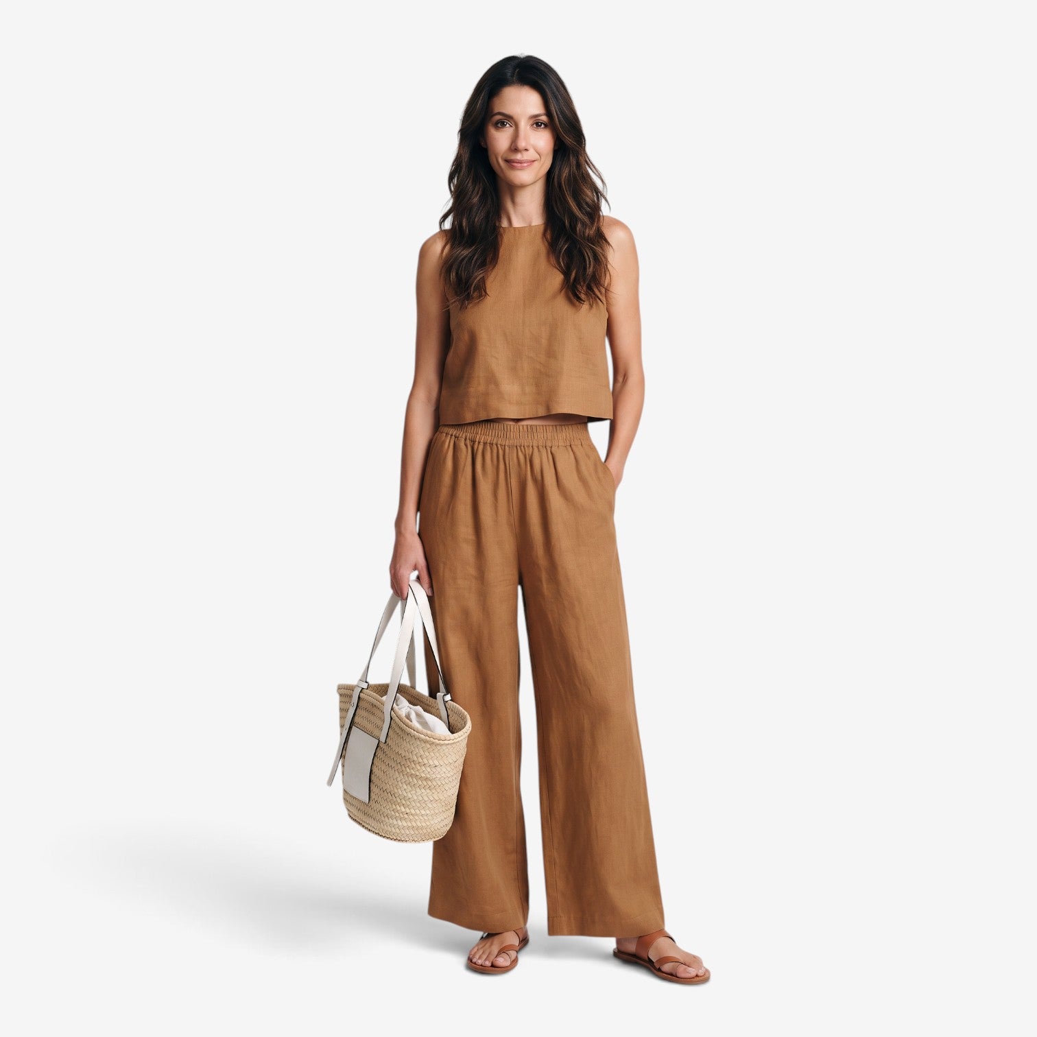 Conjunto de Camisa sin Mangas y Pantalón para Mujer