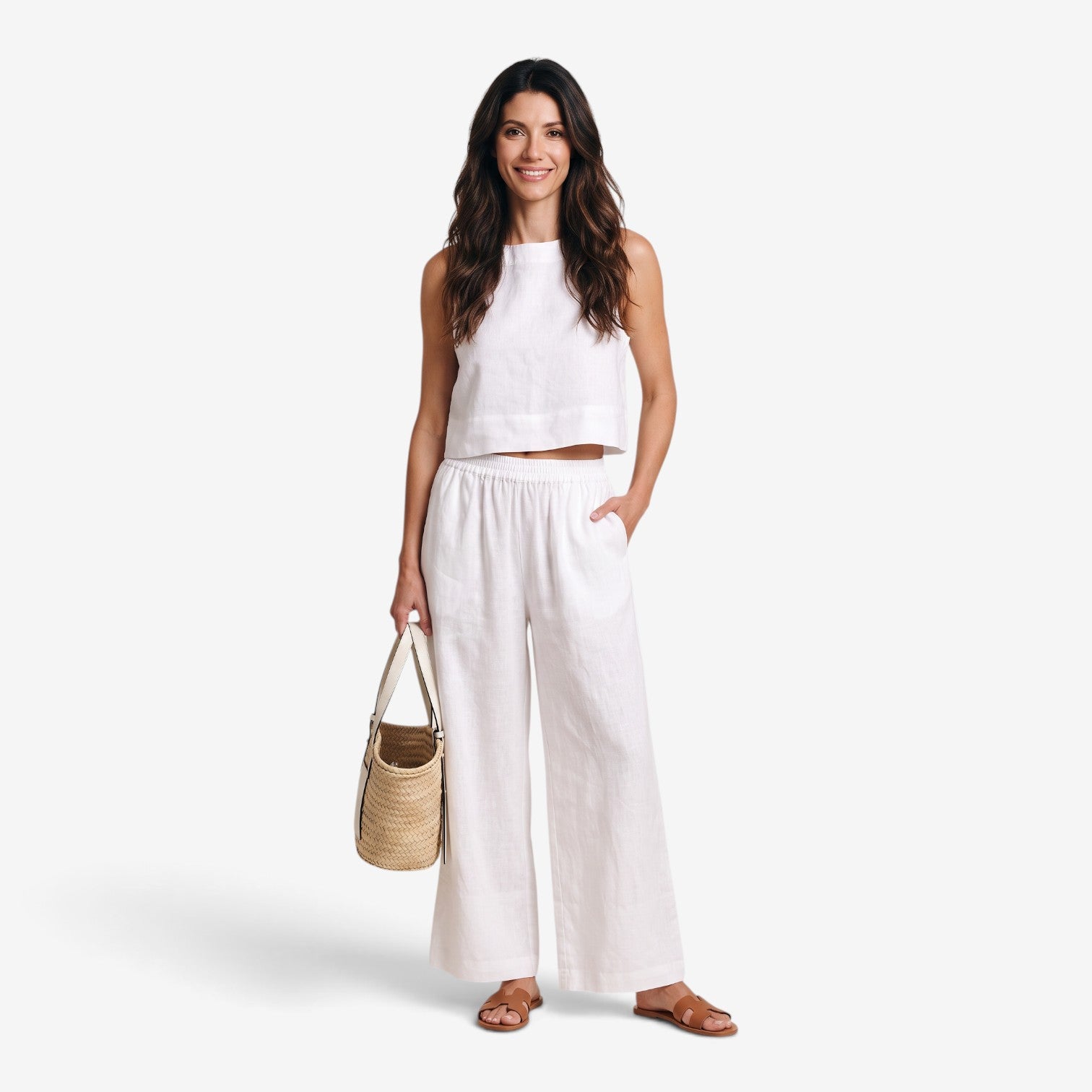 Conjunto de Camisa sin Mangas y Pantalón para Mujer