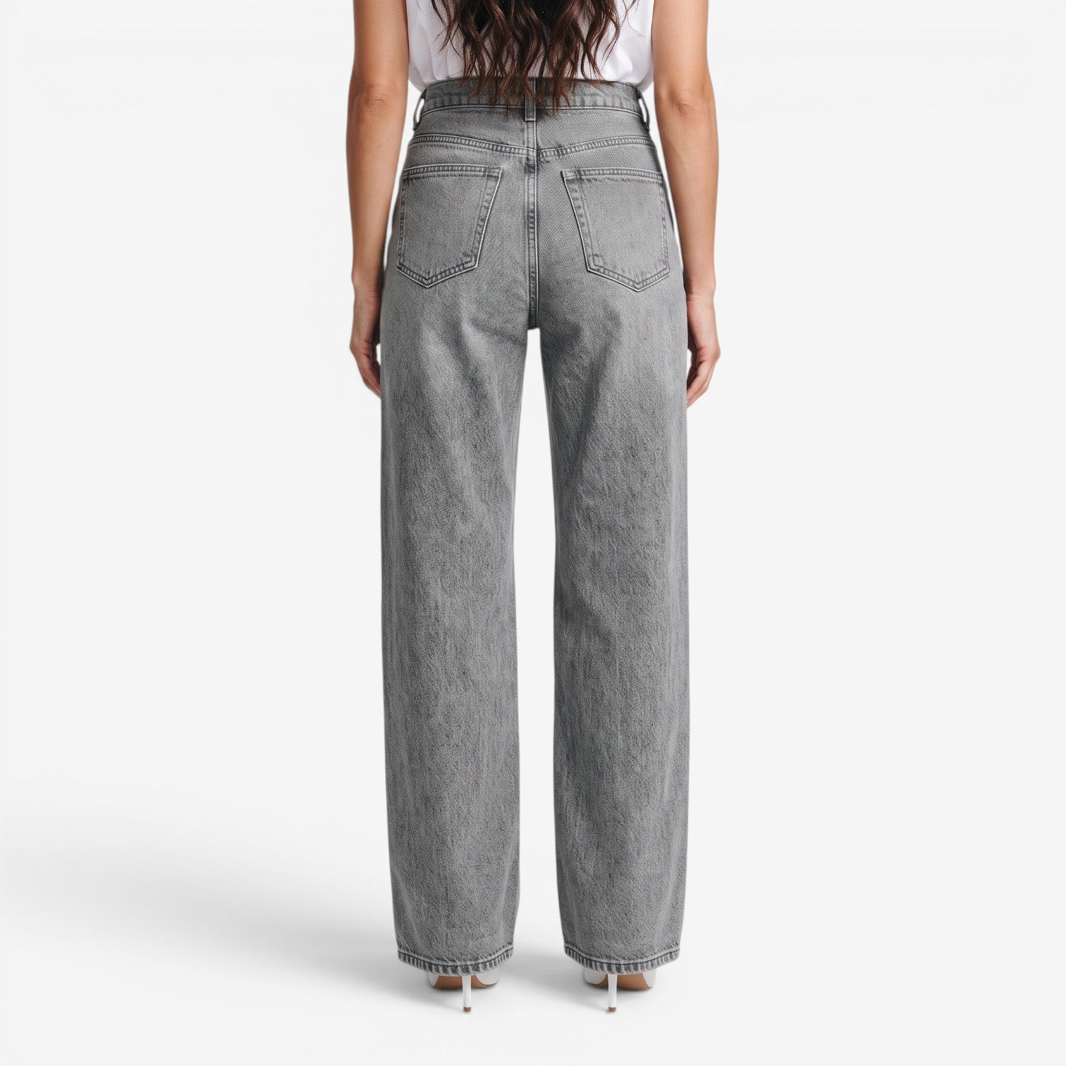Jeans Rectos de Cintura Alta para Mujer