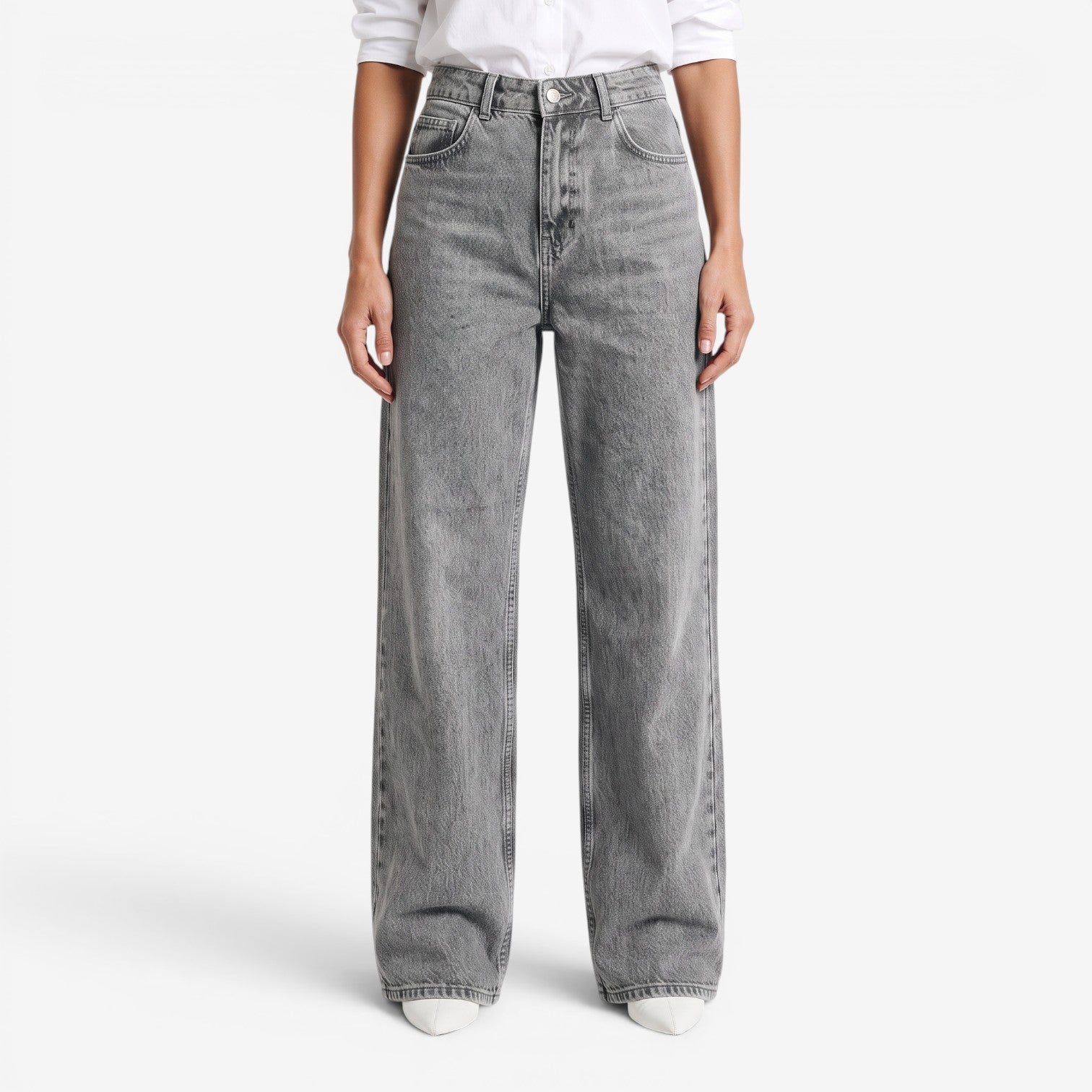 Jeans Rectos de Cintura Alta para Mujer