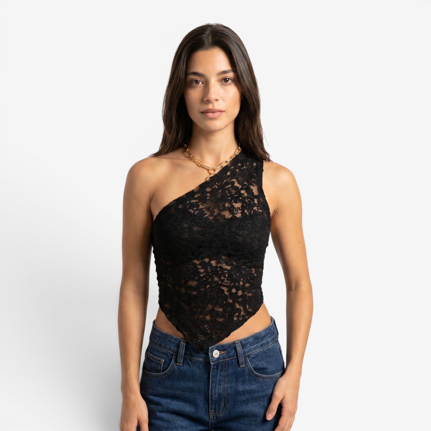 Top Asimétrico sin Espalda para Mujer