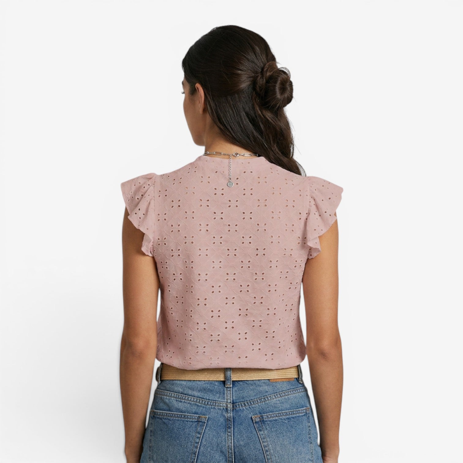 Camiseta de Punto de Manga Corta para Mujer