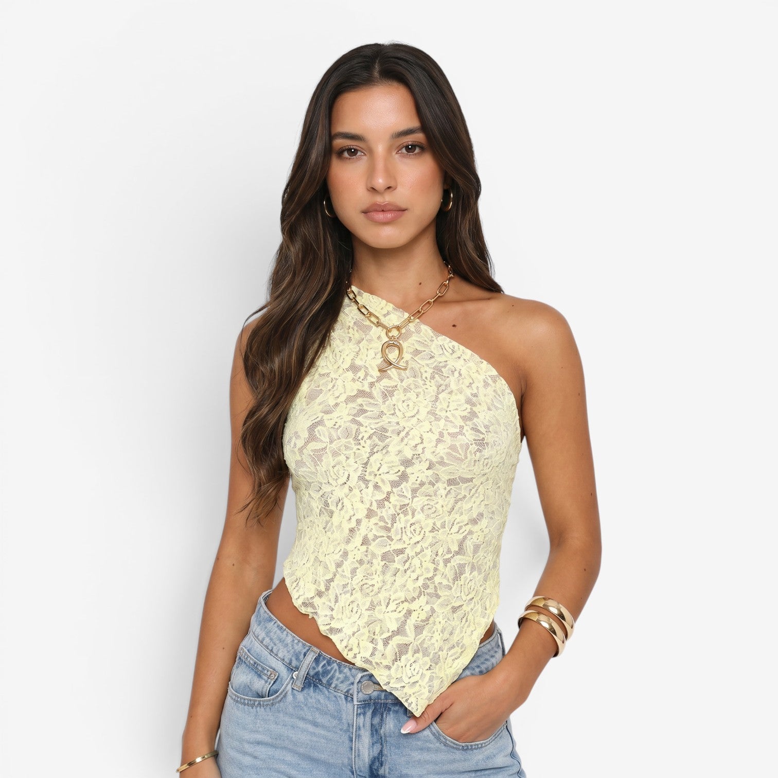 Top Asimétrico sin Espalda para Mujer