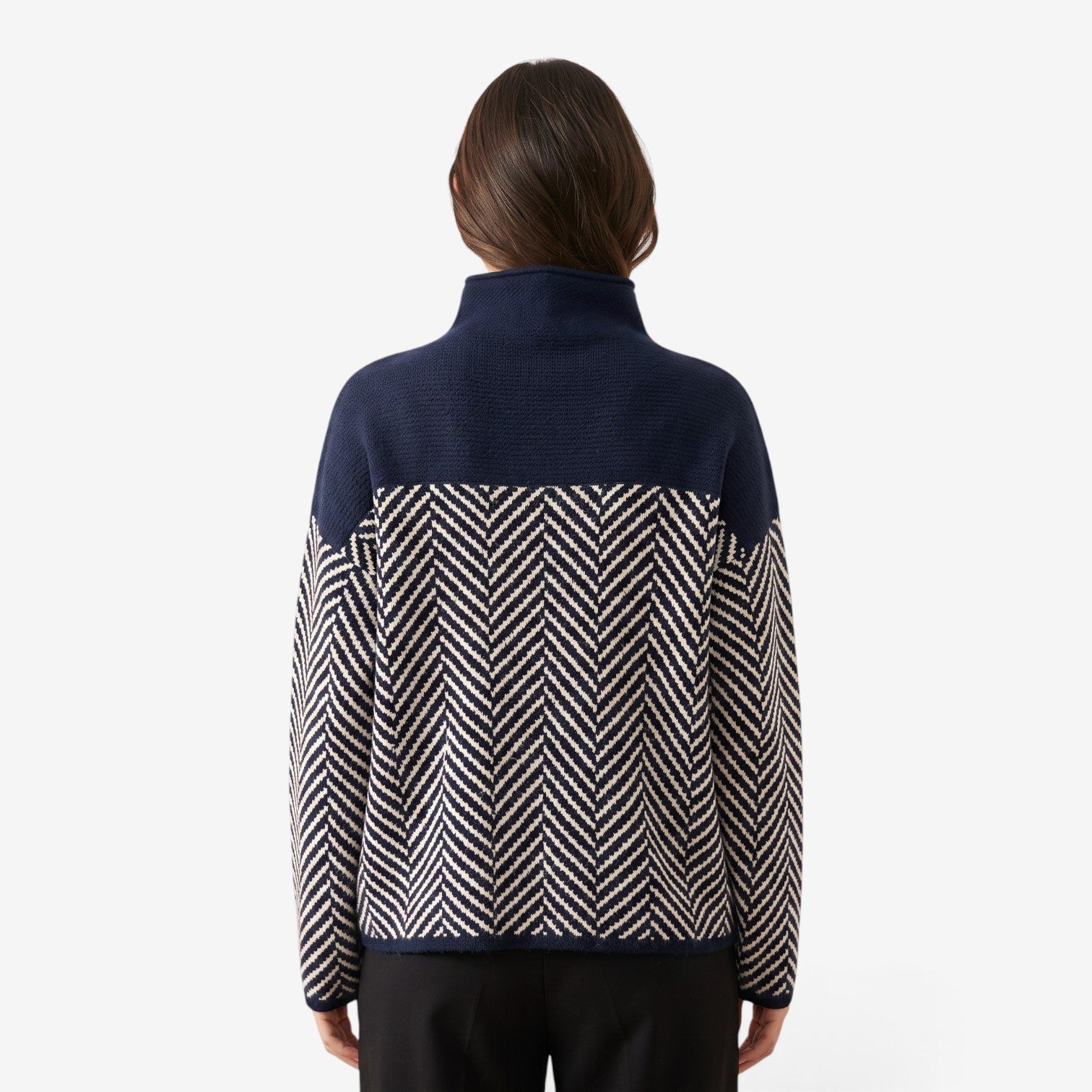 Jersey de Punto con Cuello Alto para Mujer