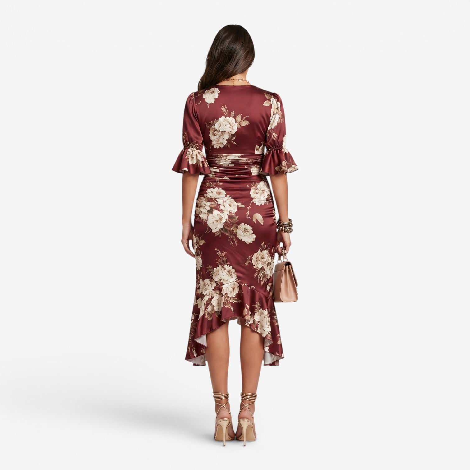 Vestido Largo de Manga Acampanada para Mujer