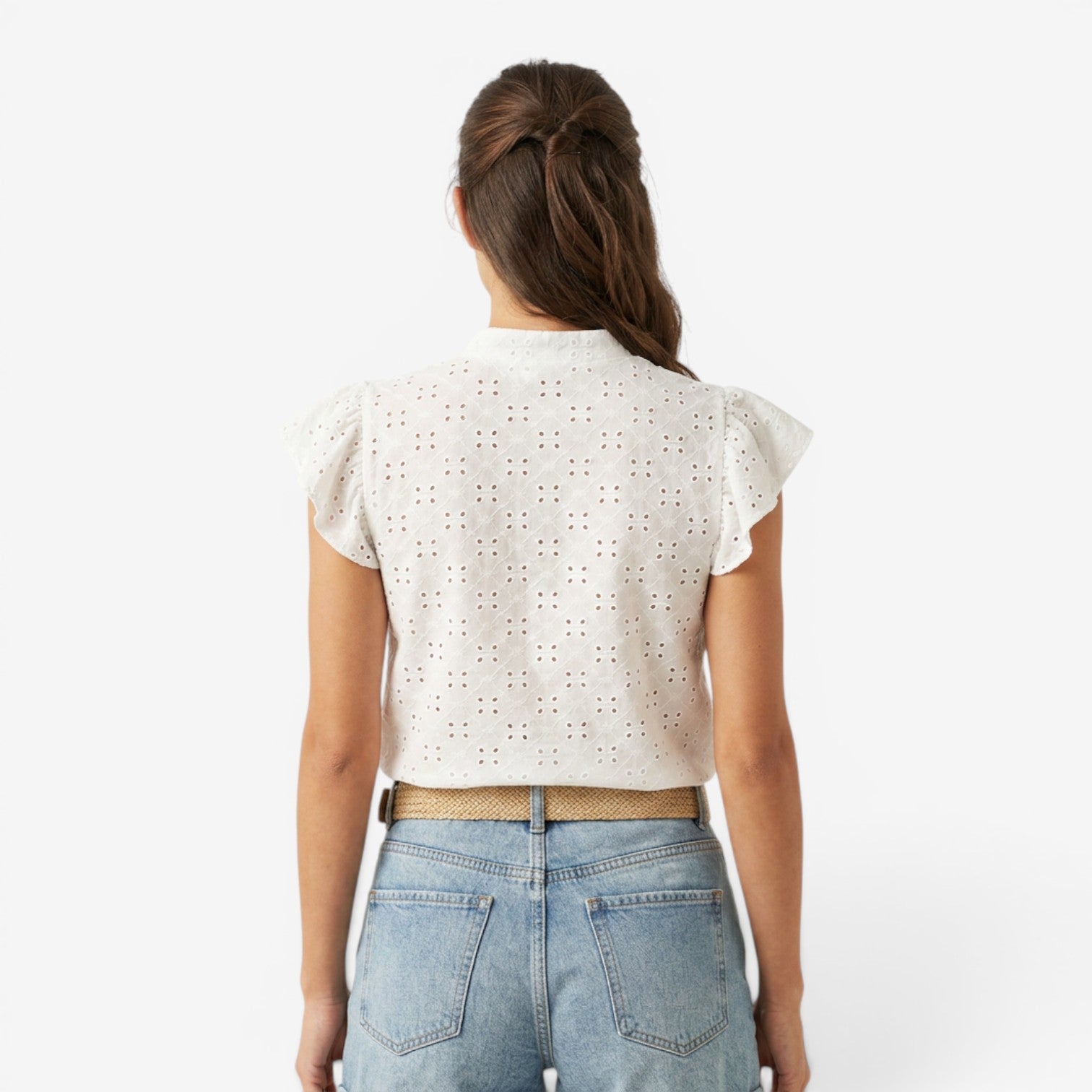 Camiseta de Punto de Manga Corta para Mujer